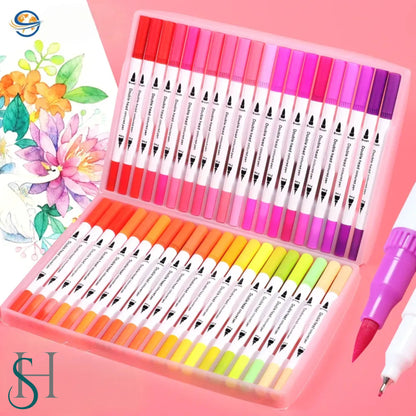 Vibrant Colors Dual Tip Brush Art Marker Pens